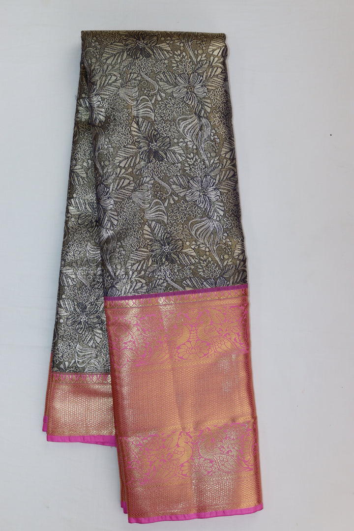Regal Grey Kanjipuram Saree