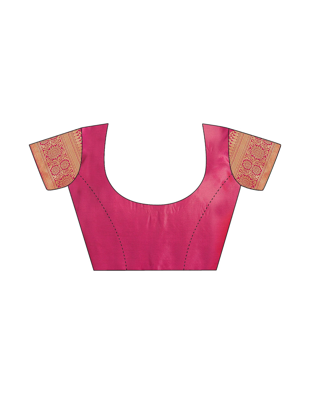 Hot pink Banarasi saree additional view