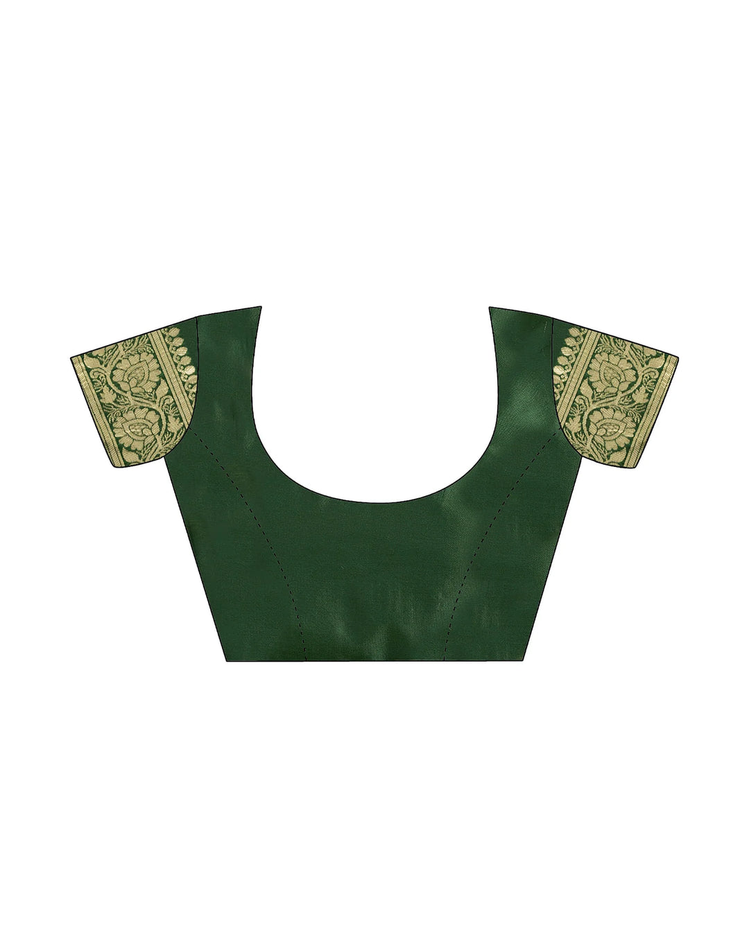Bottle Green Banarasi Silk Saree with Gold Zari Paisley Weave
