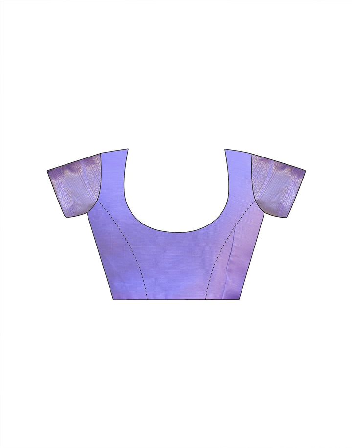 Lavender Banarasi Silk Saree with Self-Tone Silver Zari Weave