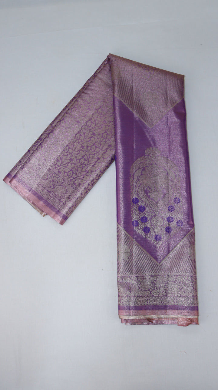 Amazing Pastel Lavender Kanjipuram Saree