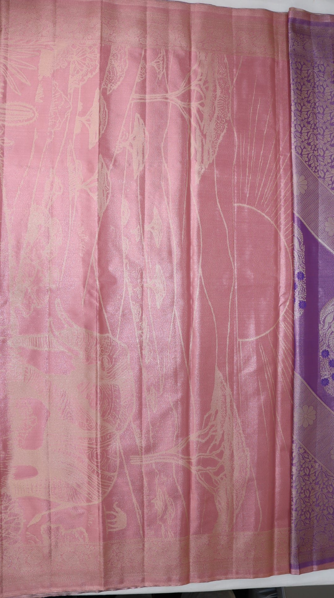 Amazing Pastel Lavender Kanjipuram Saree