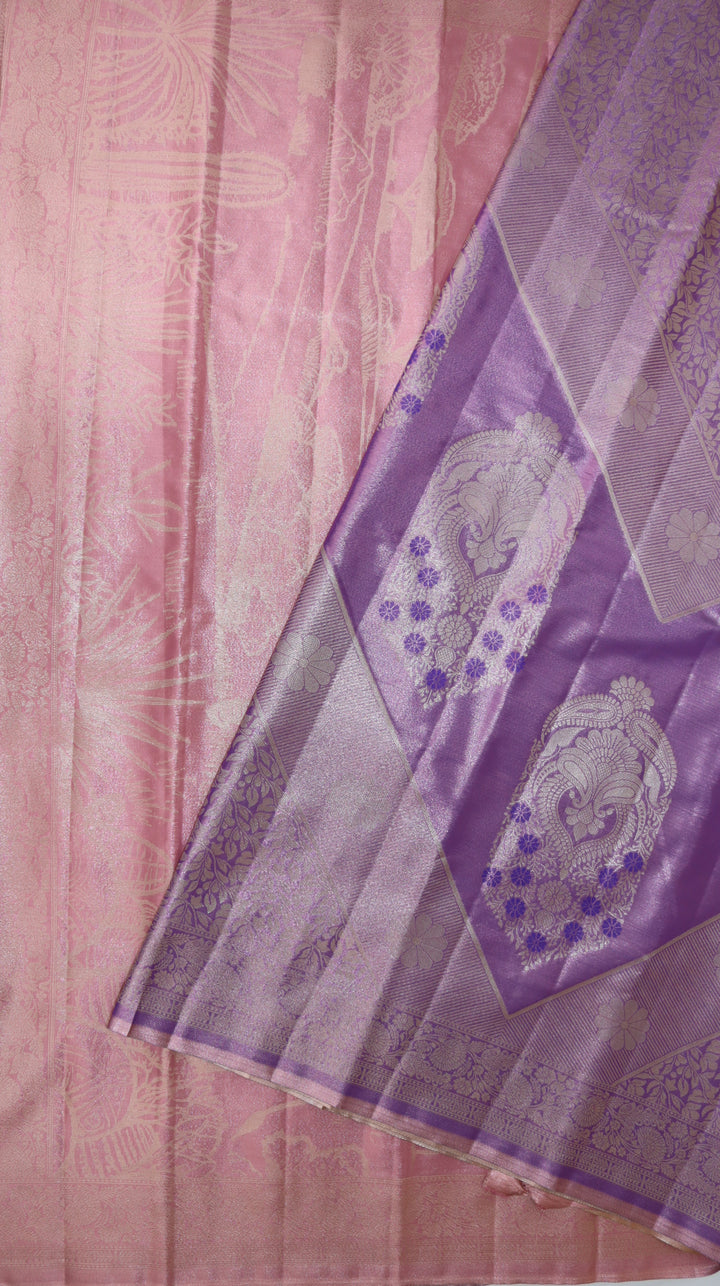 Amazing Pastel Lavender Kanjipuram Saree