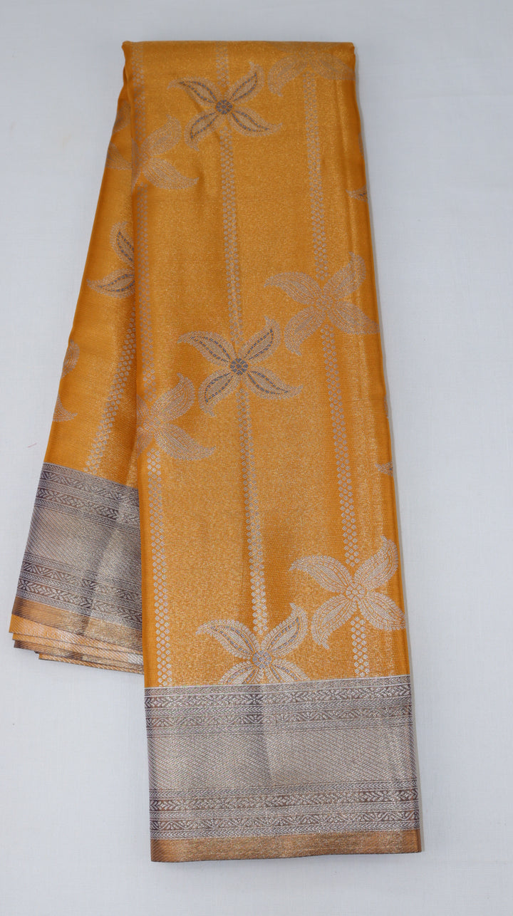 Amazing Pastel Mustard Kanjipuram Saree