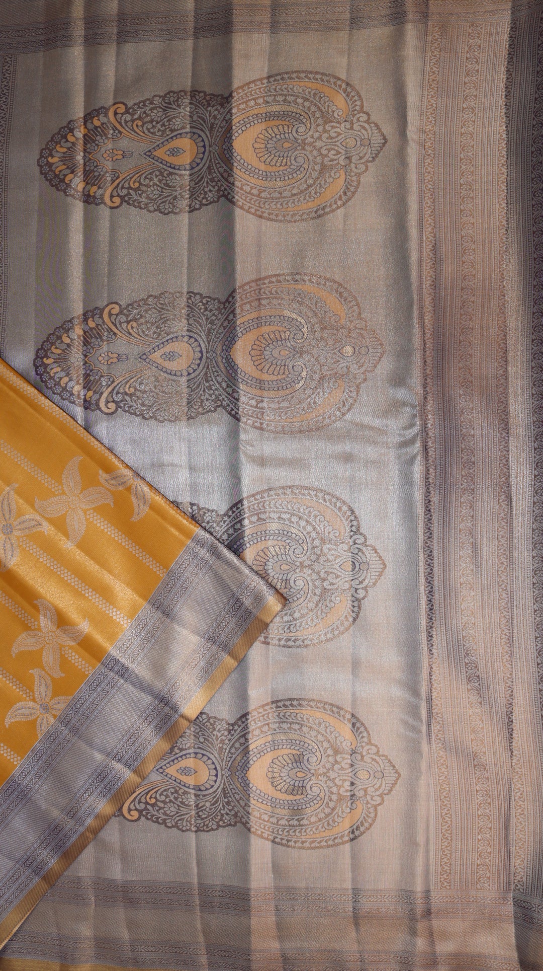 Amazing Pastel Mustard Kanjipuram Saree