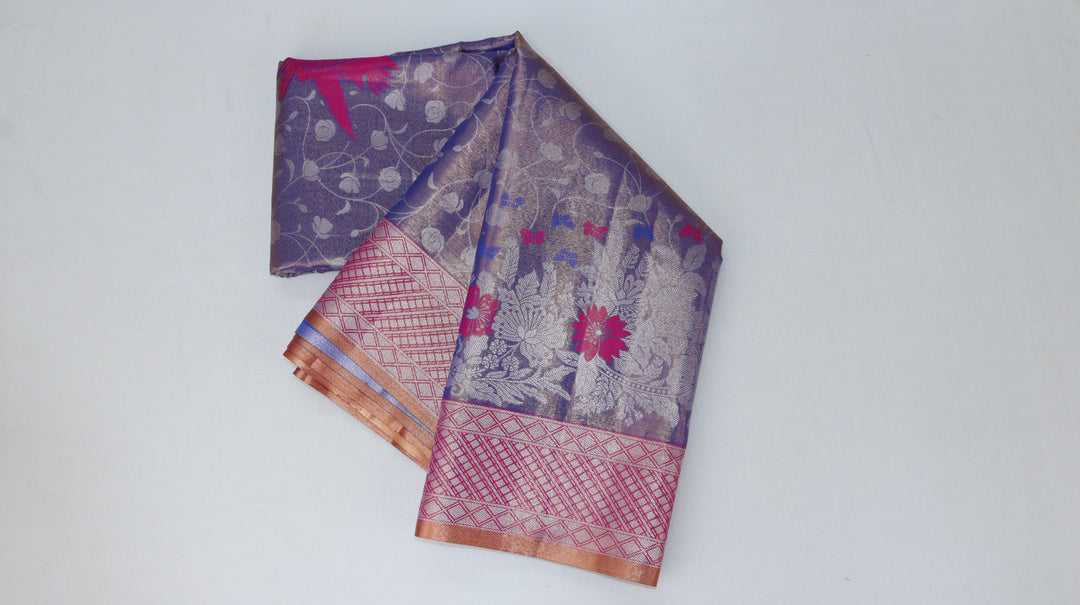 Trendy Purple Kanjipuram Saree