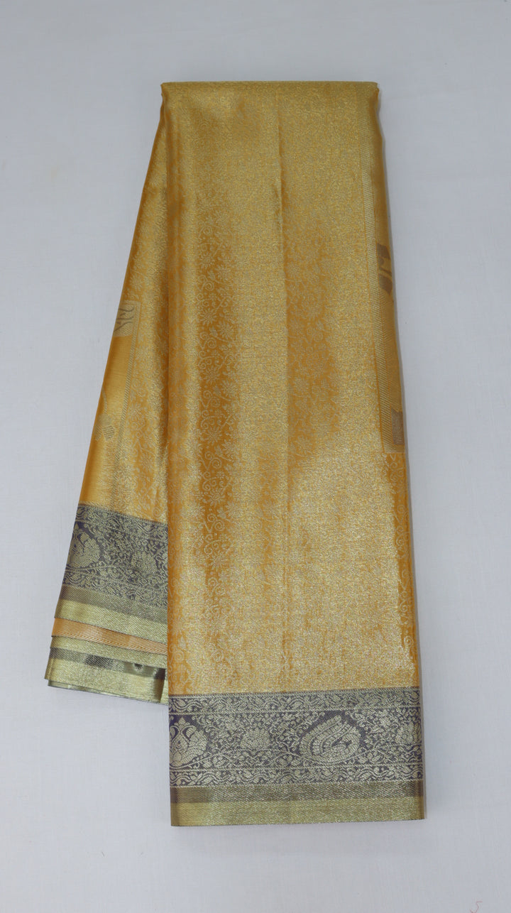 Trendy Gold Kanjipuram Saree