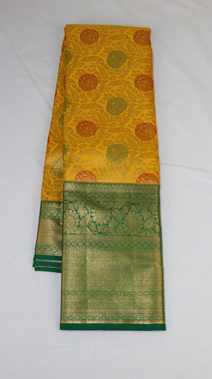 Trendy Yellow Kanjipuram Saree