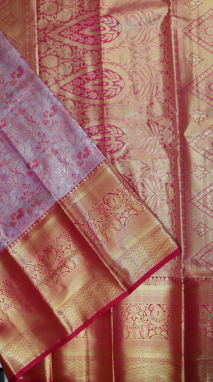 Trendy Light Lavender Kanjivaram Silk Saree