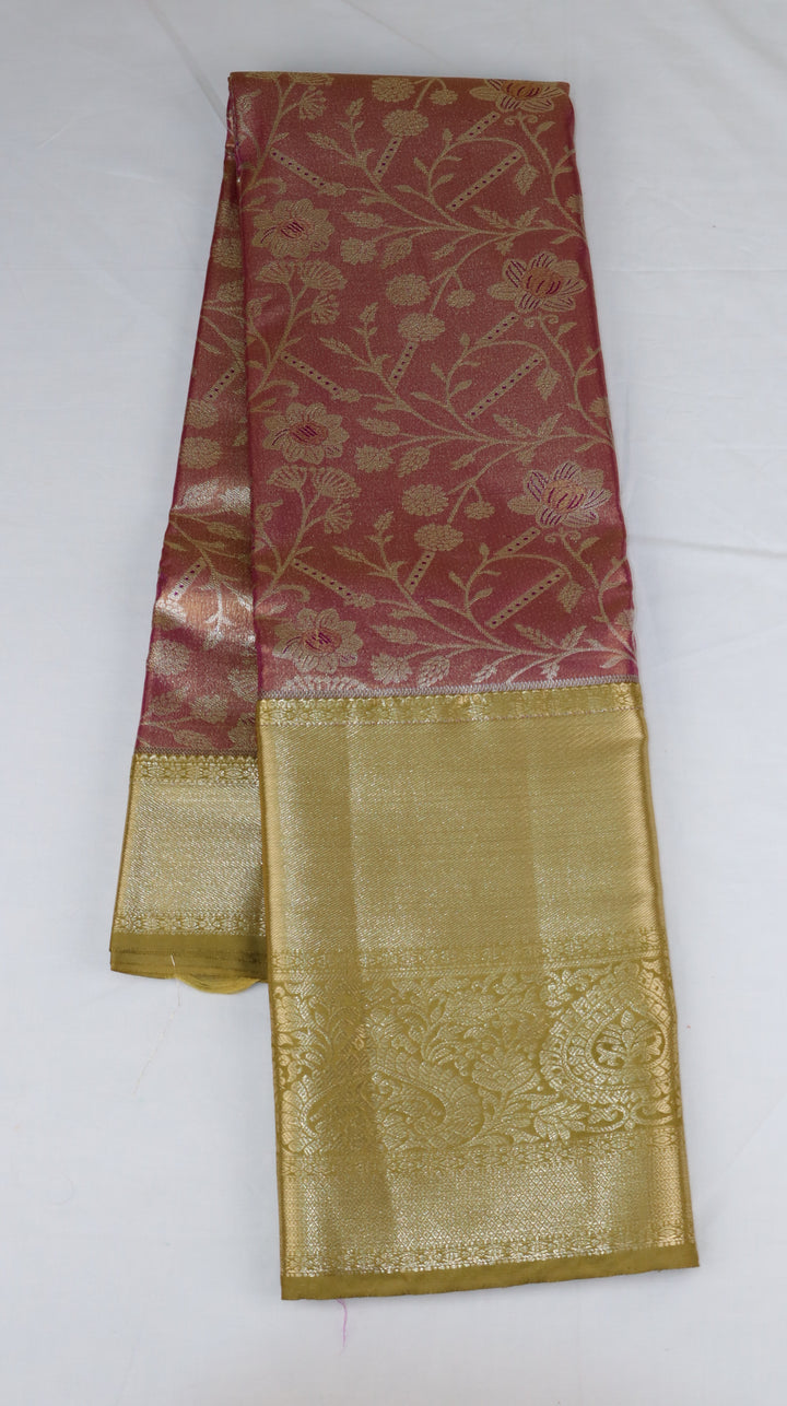 Onion Red Kanjivaram Silk Saree