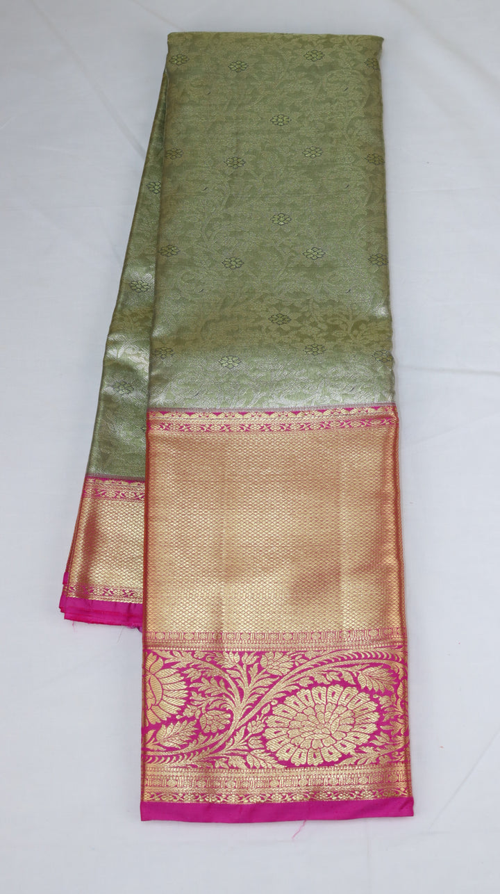 Trendy Pista Green Kanjivaram Silk Saree
