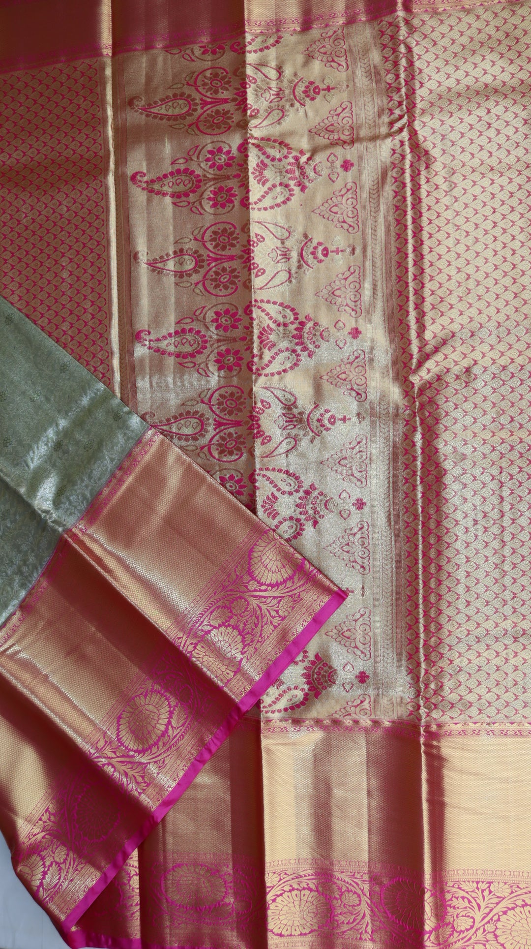 Trendy Pista Green Kanjivaram Silk Saree