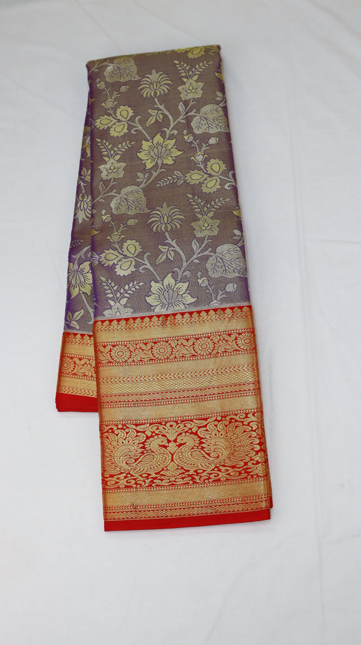 Fancy Grey Kanjivaram Silk Saree