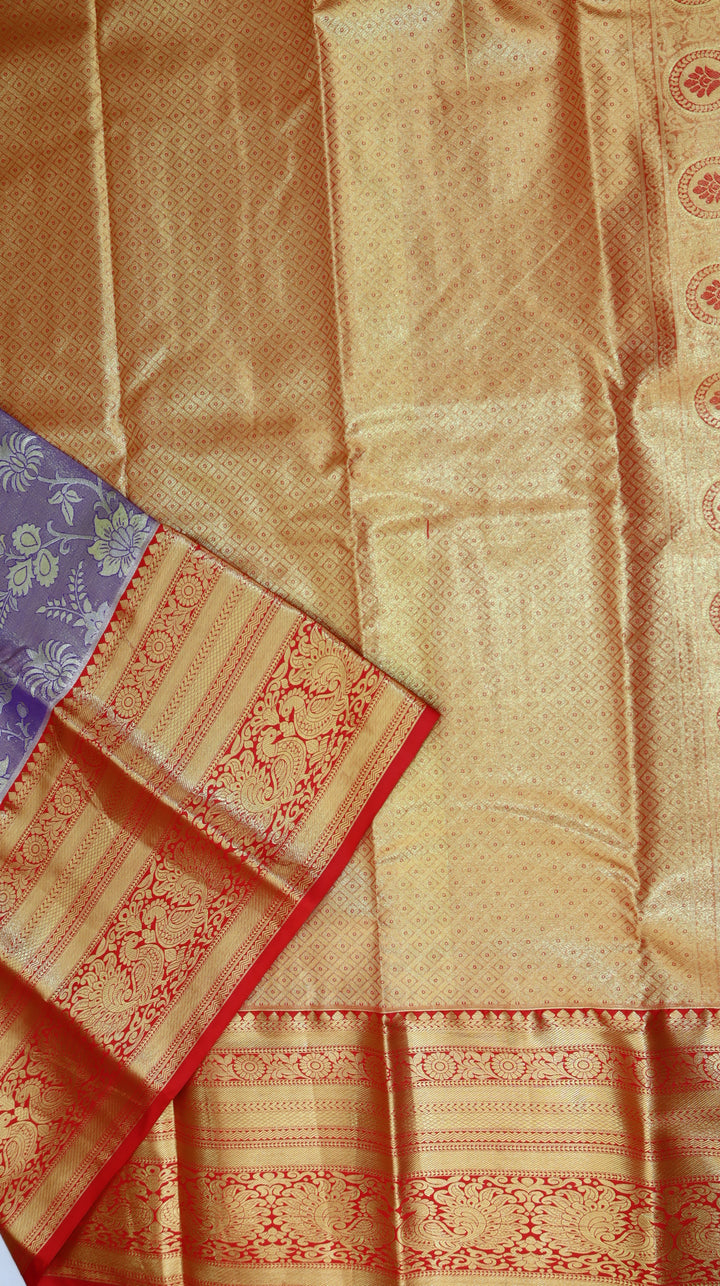 Fancy Grey Kanjivaram Silk Saree