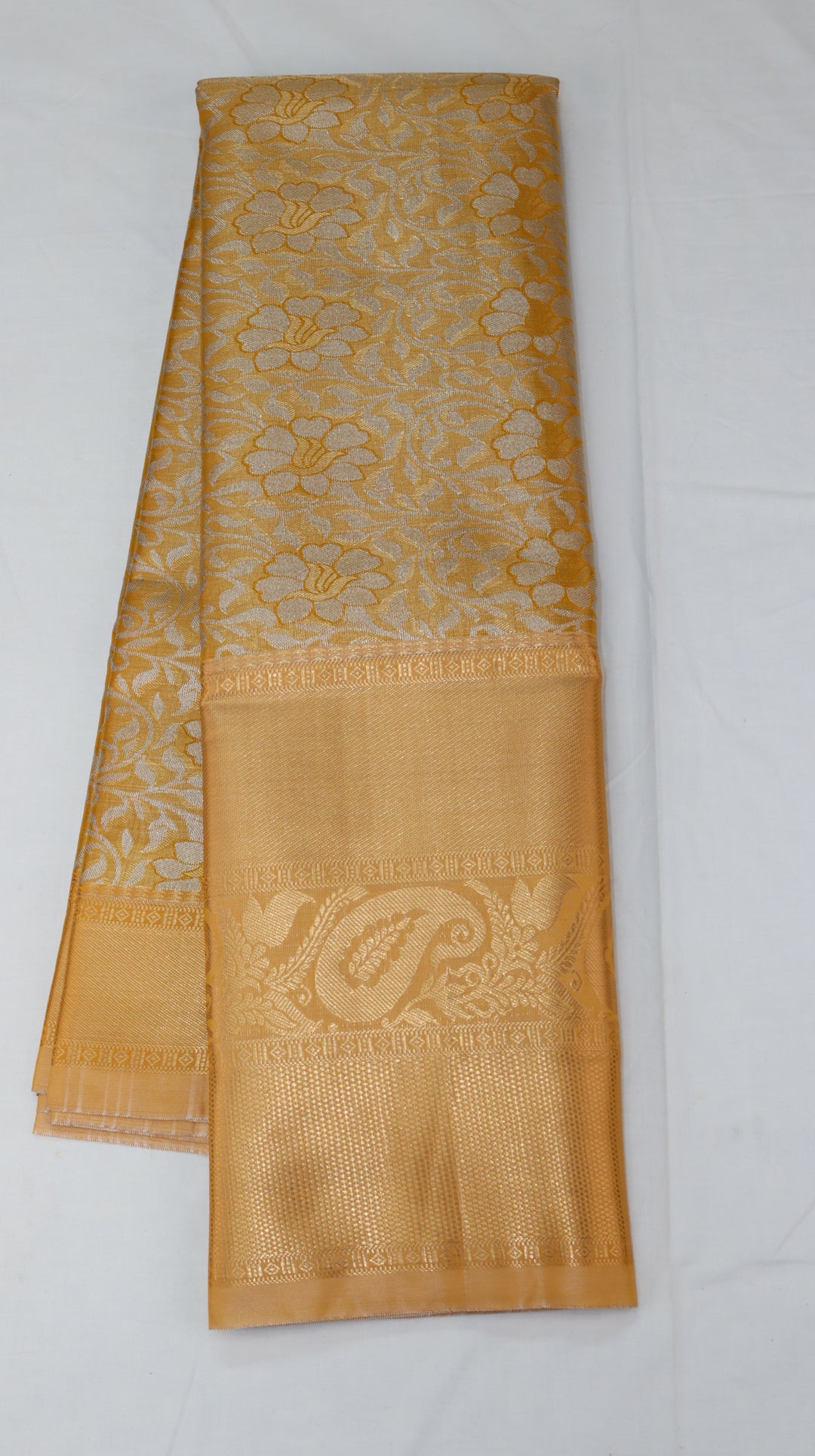 Trendy Pastel Yellow Kanjivaram Silk Saree