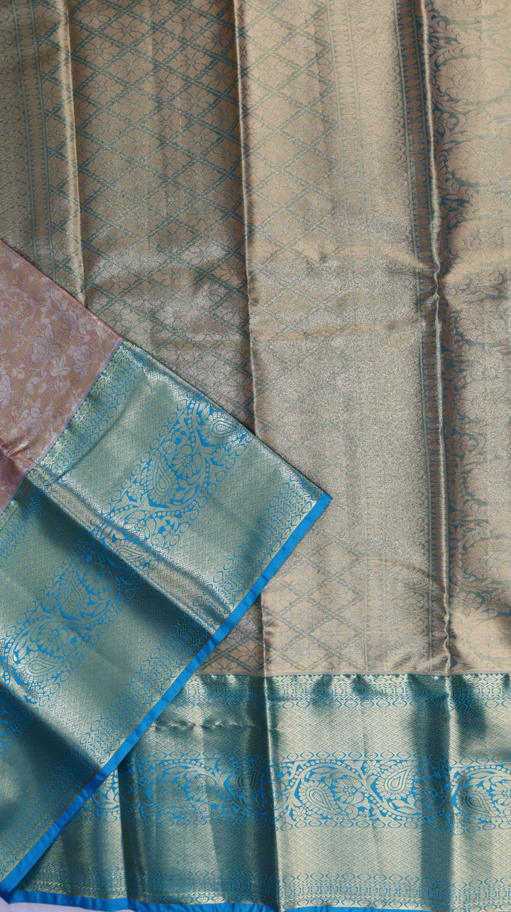 Copper gold Kanjivaram Silk Saree