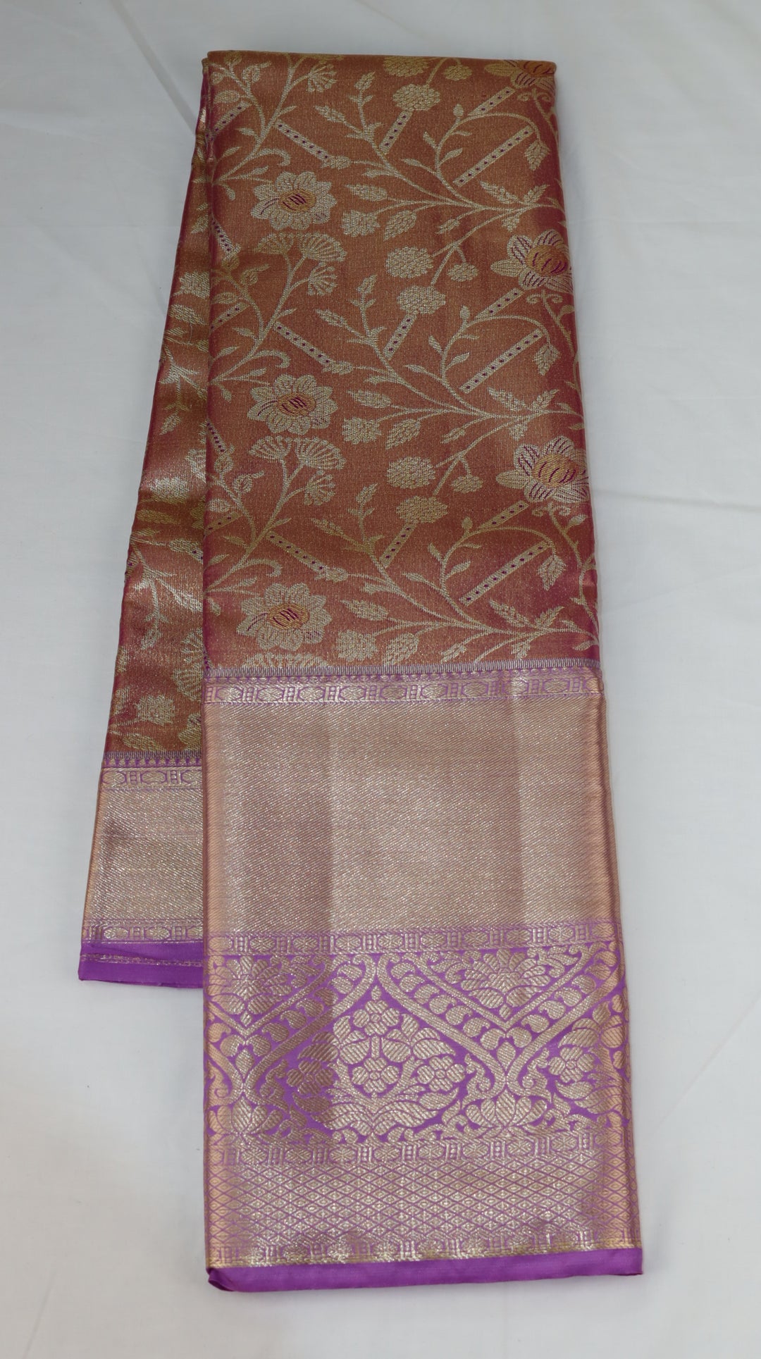 Trendy Onion Red Kanjivaram Silk Saree