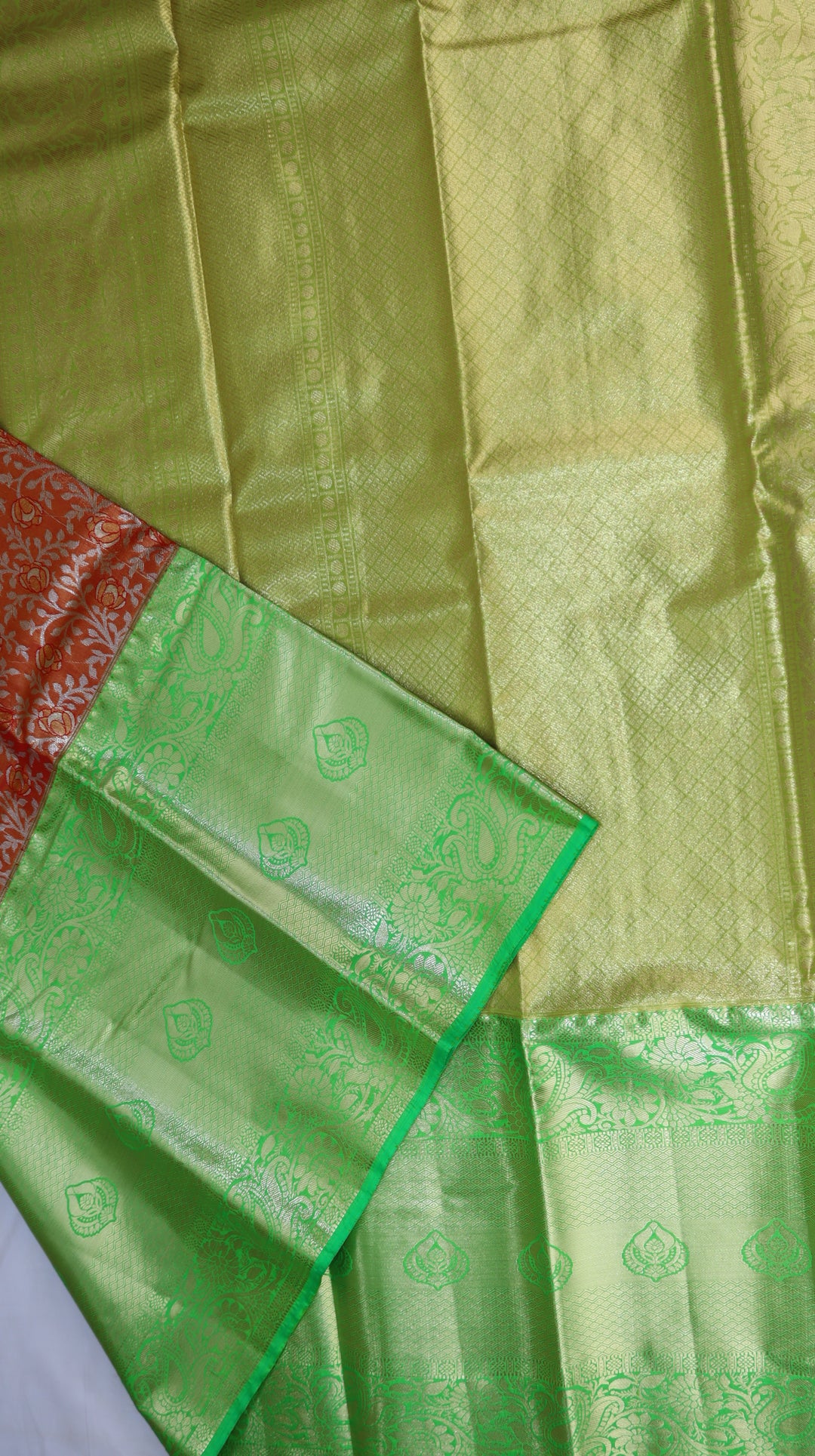 Trendy Orange Kanjivaram Silk Saree