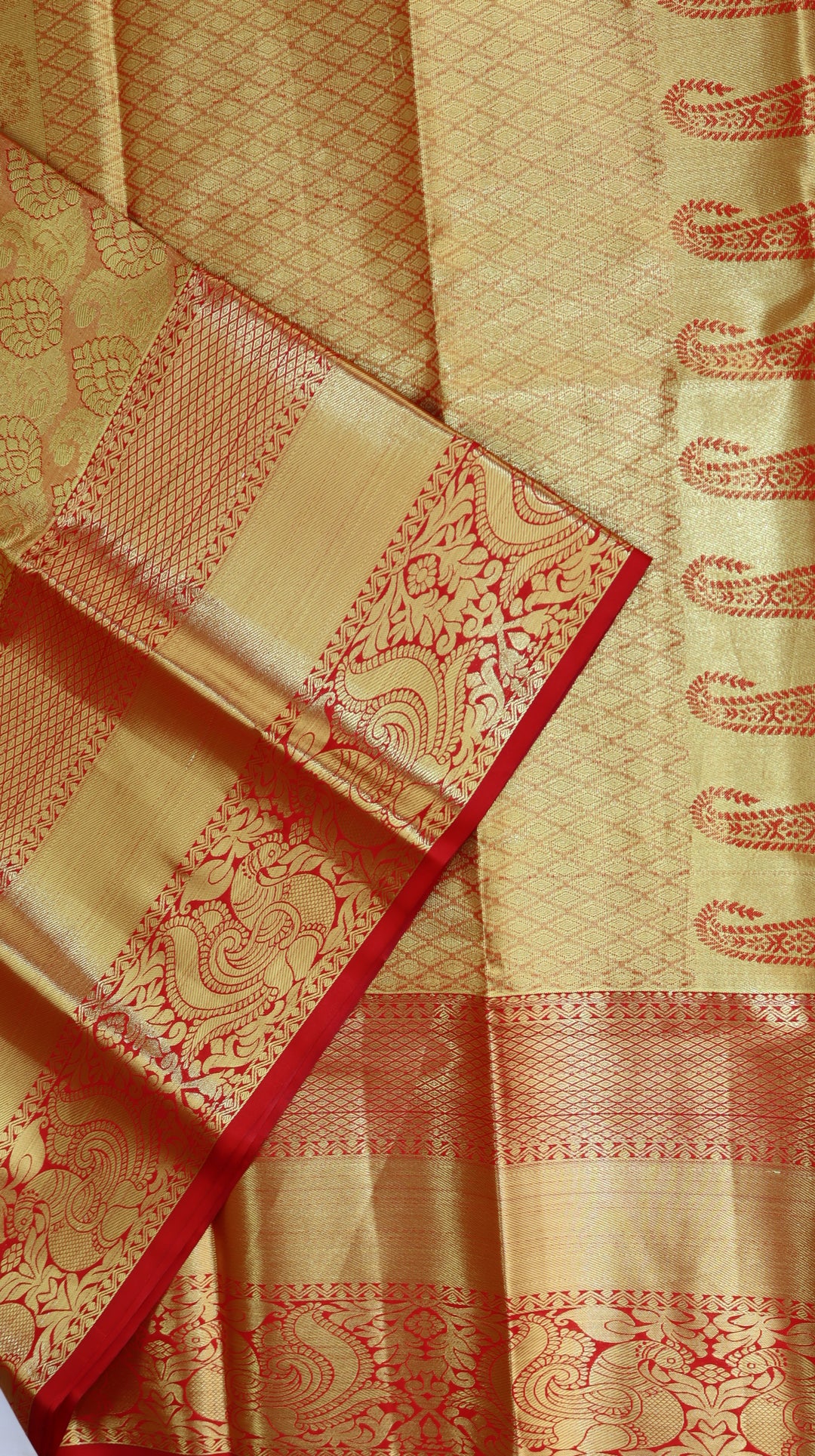 Trendy Orange Kanjivaram Silk Saree