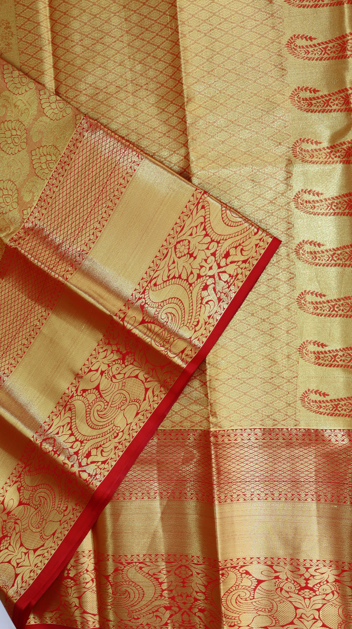 Trendy Orange Kanjivaram Silk Saree