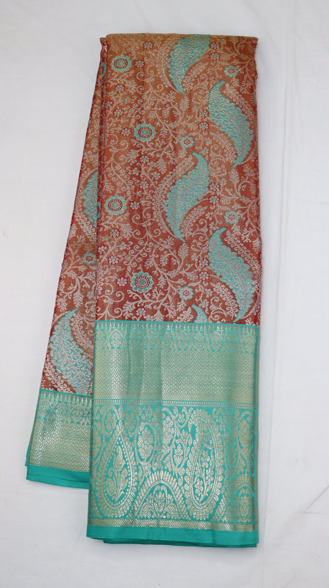 Pastal Orange Kanjivaram Silk Saree