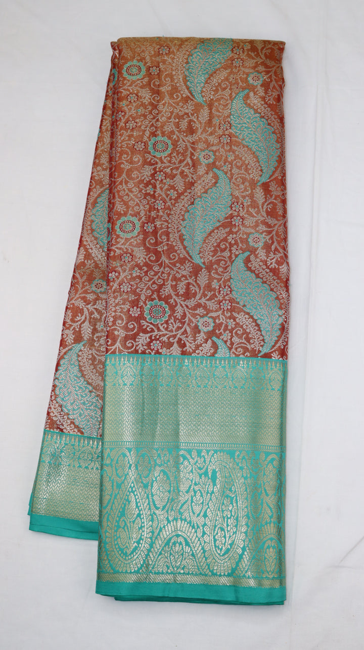 Pastal Orange Kanjivaram Silk Saree