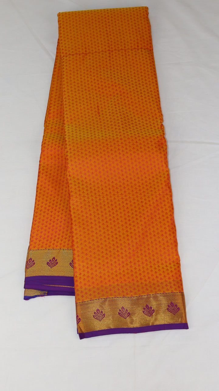 Trendy Orange Kanjivaram Silk Saree