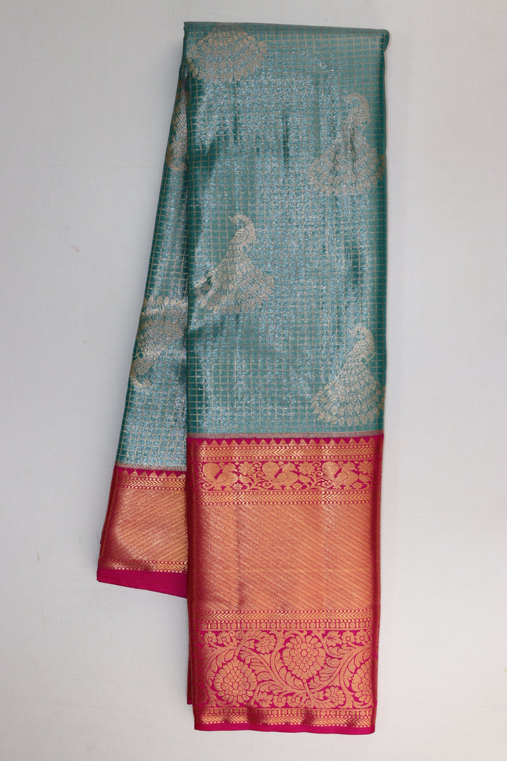 Amazing Pastel Blue  Kanjipuram Saree