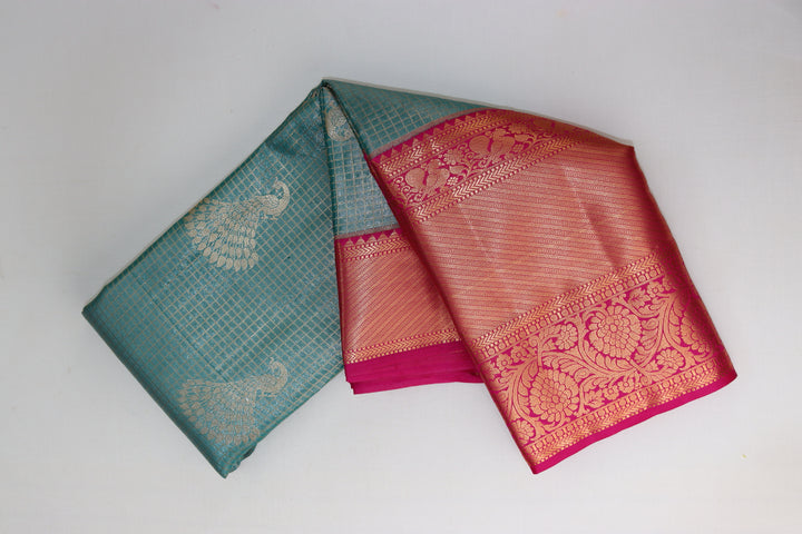 Amazing Pastel Blue  Kanjipuram Saree