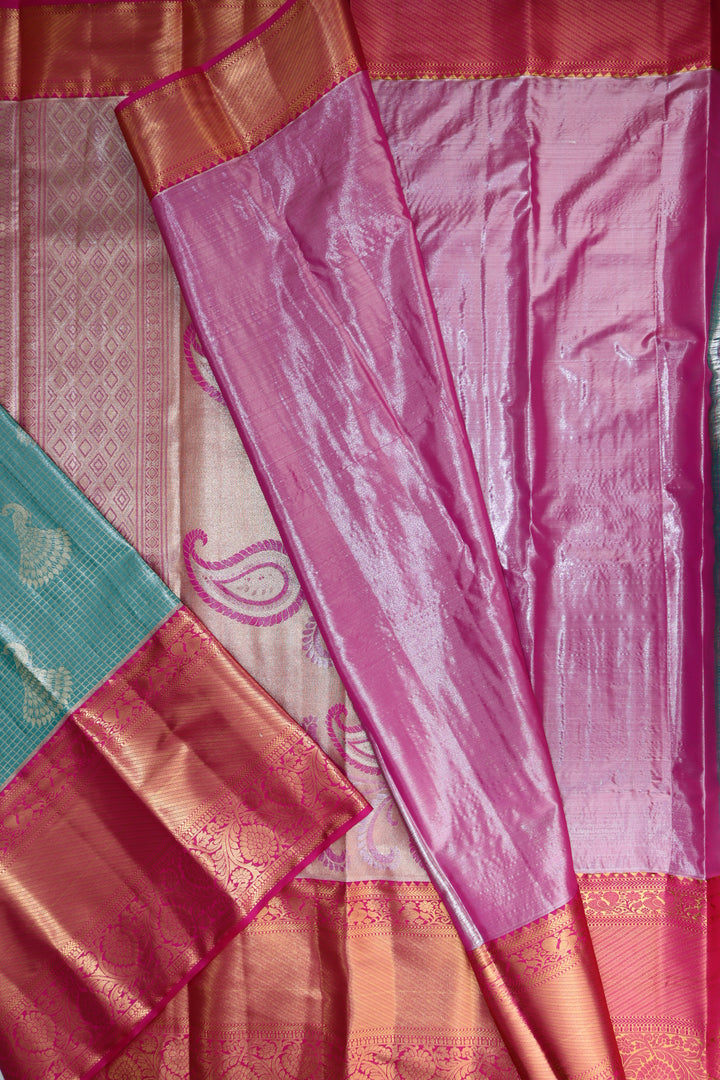 Amazing Pastel Blue  Kanjipuram Saree