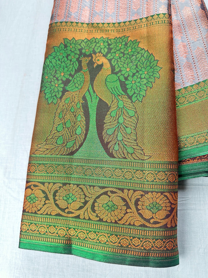 Classy Grey Kanjipuram Silk Saree