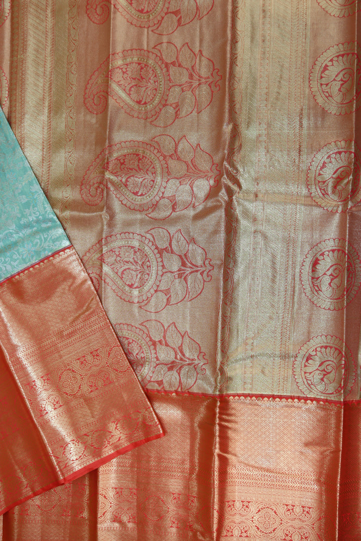 Amazing Pastel Blue  Kanjipuram Saree