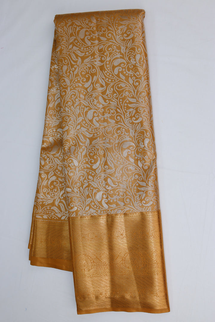 AmazingGolden Yellow  Kanjipuram Saree