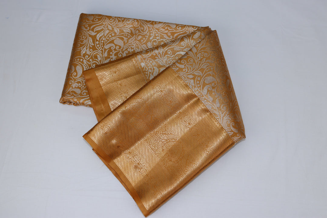 AmazingGolden Yellow  Kanjipuram Saree