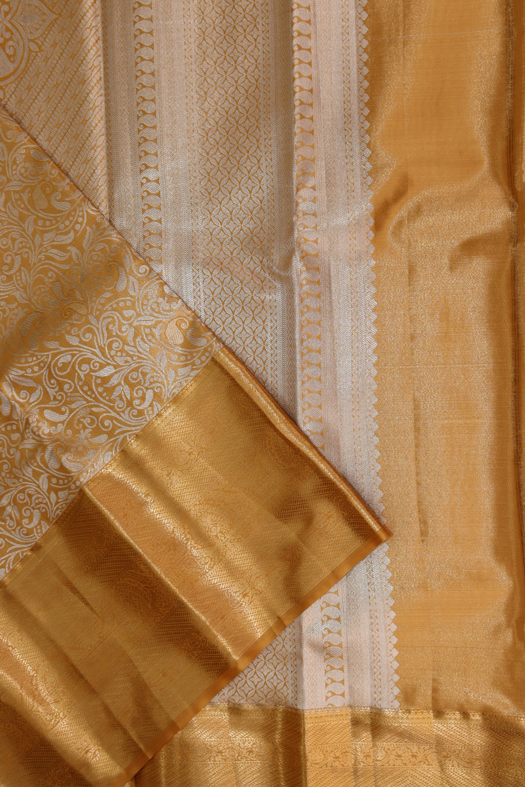 AmazingGolden Yellow  Kanjipuram Saree