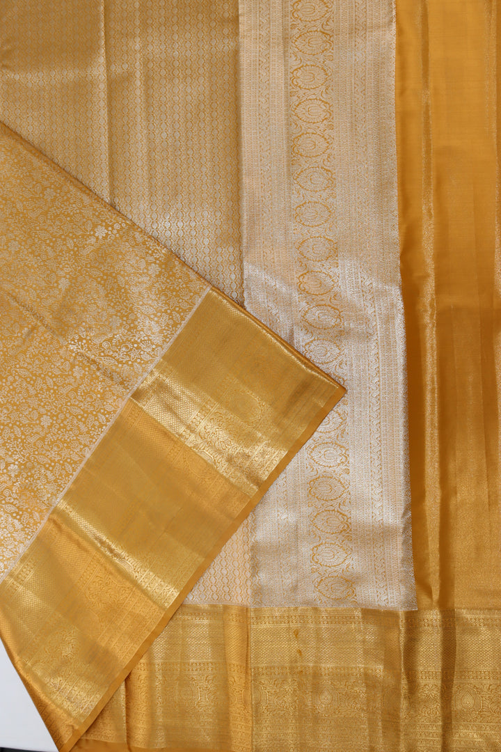 Amazing Pastel Yellow  Kanjipuram Saree