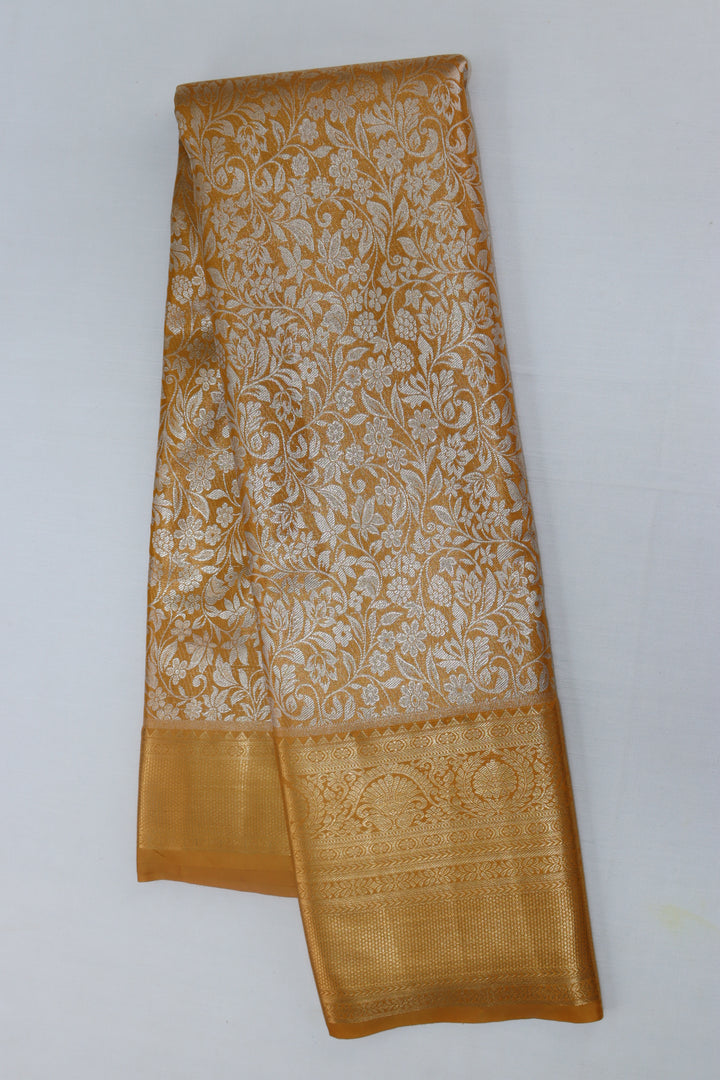 Traditional Pastel Yellow  Kanjipuram Saree