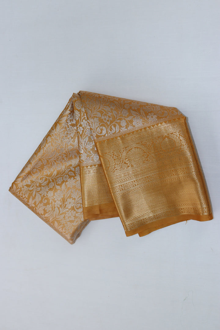 Traditional Pastel Yellow  Kanjipuram Saree