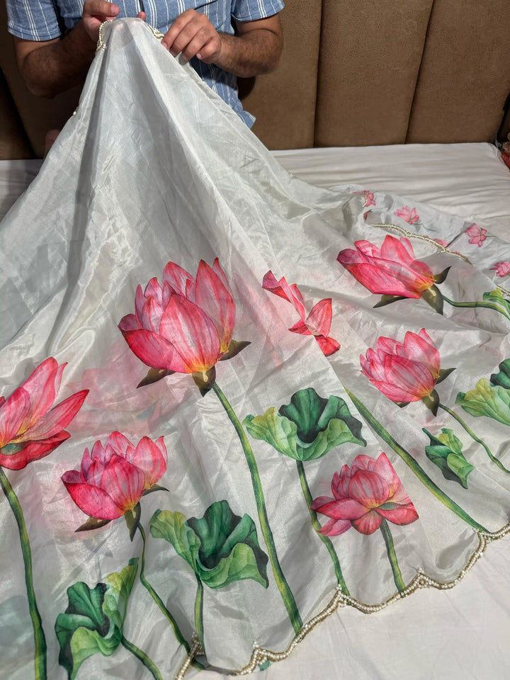 Shriya Pilgaonkar inspired organza Silk Saree with Pichwai Digital Print