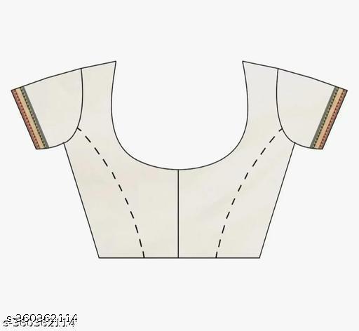 Ivory Saree with Multicolor Geometric Border