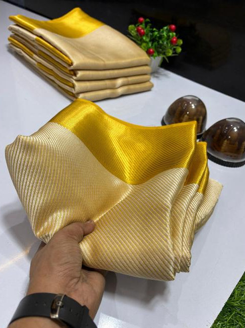 Cream Saree with Bright Gold Border