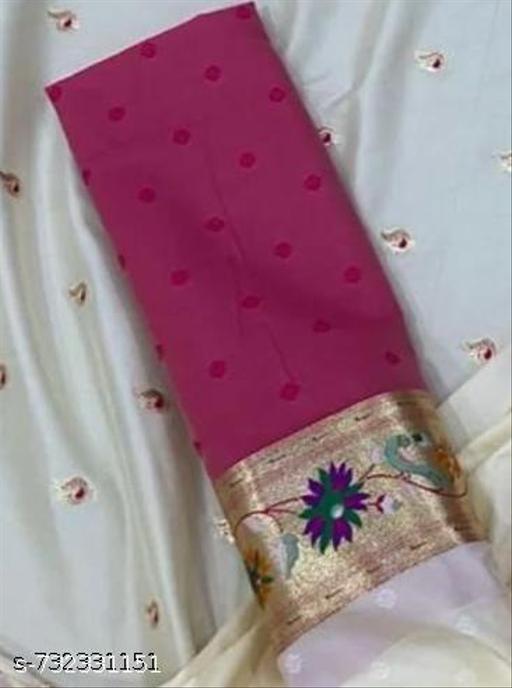 Ivory Saree with Multicolor Floral Border